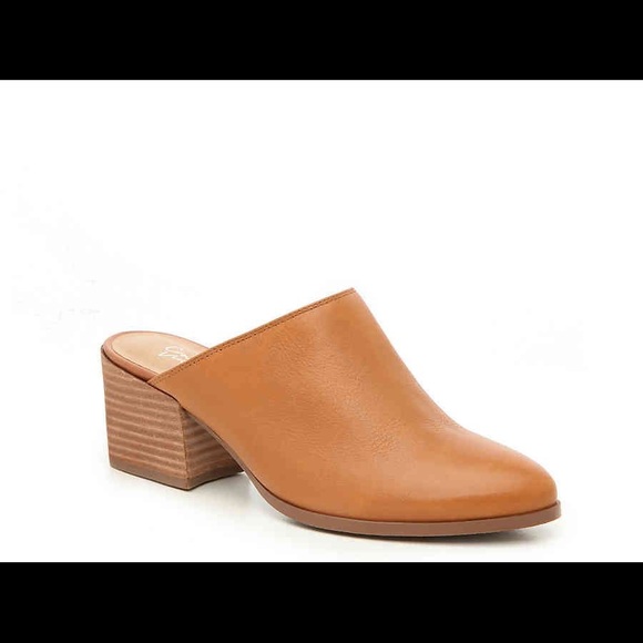 Crown Vintage | Shoes | Crown Vintage Cognac Leather Mules With Heel ...
